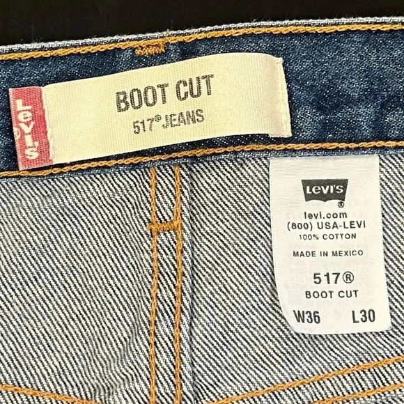 VTG Levi’s Y2K 517 36x30 Bootcut Mens Jeans Medium Wash Vintage Denim - Picture 4 of 10